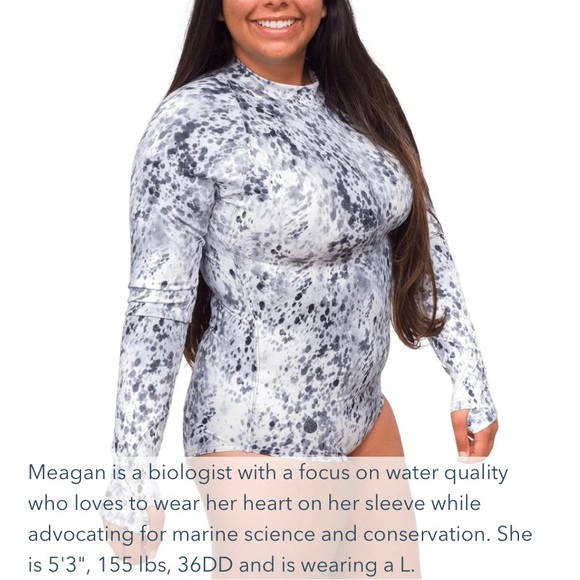 Waterlust recycled zip surf paddle swim suit long sleeve mock neck - medium - Picture 3 of 12